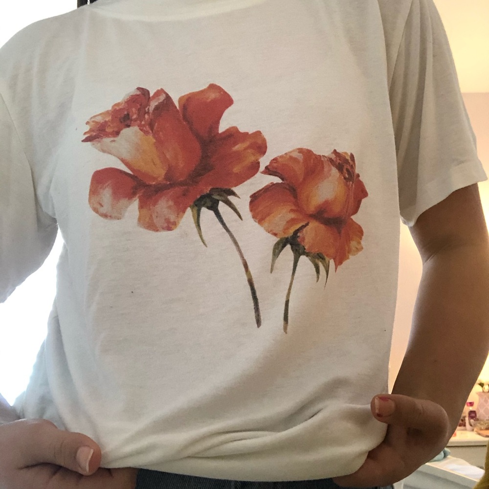 💖Orange Vintage Flower Tee